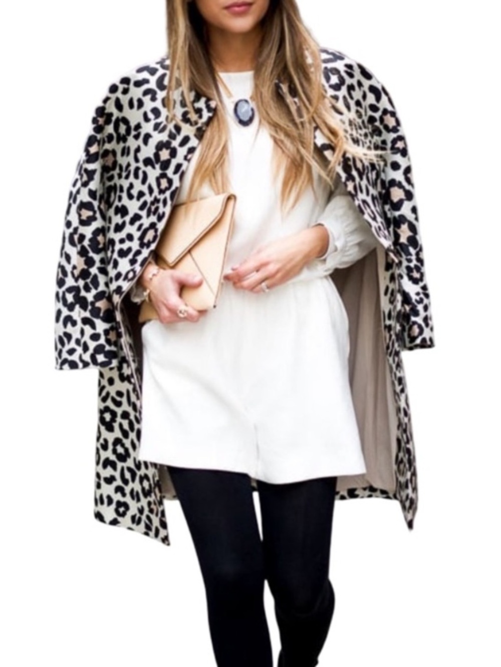 🦪Spring Leopard Print Chesterfield Coat, Size Small